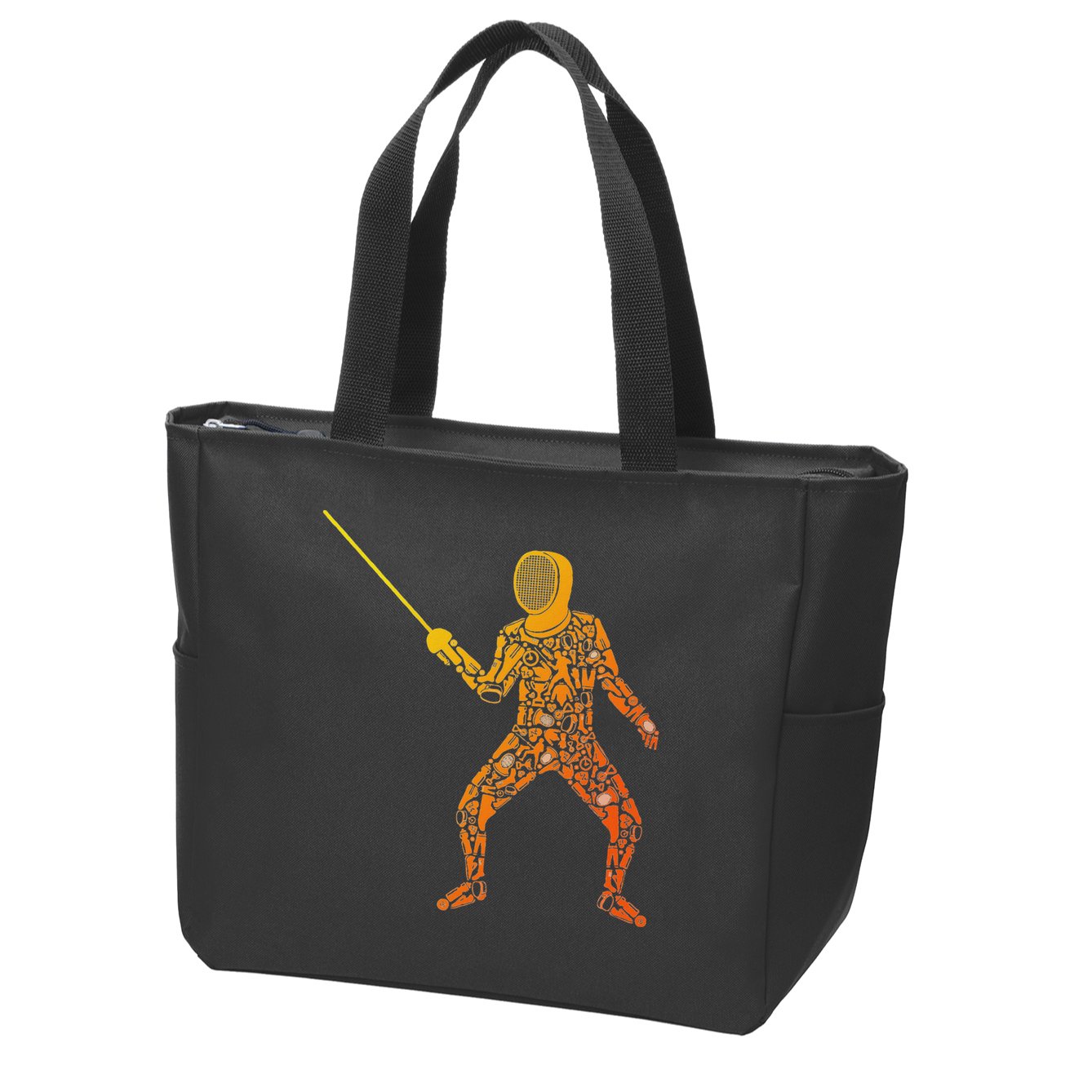 Fencing Sports Symbols Swords Epee Fencer Zip Tote Bag
