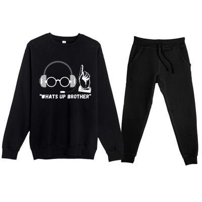 Funny Sketch Streamer Whats Up Brother Premium Crewneck Sweatsuit Set