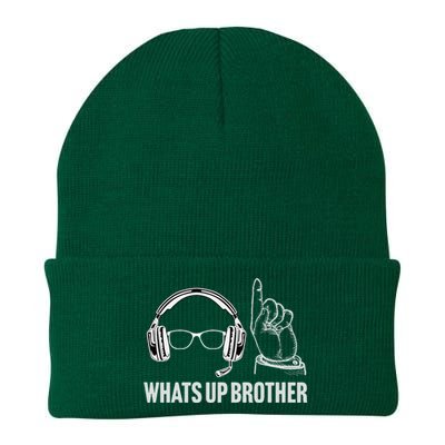 Funny Sketch Streamer Whats Up Brother Knit Cap Winter Beanie