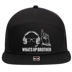 Funny Sketch Streamer Whats Up Brother 7 Panel Mesh Trucker Snapback Hat