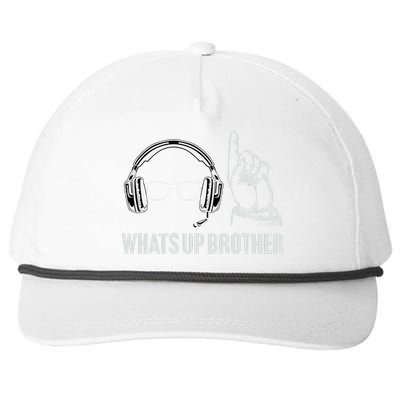 Funny Sketch Streamer Whats Up Brother Snapback Five-Panel Rope Hat