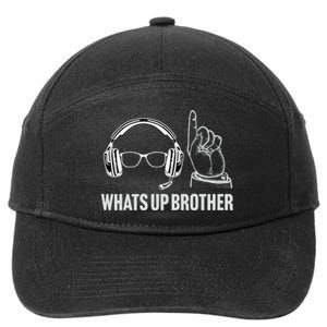 Funny Sketch Streamer Whats Up Brother 7-Panel Snapback Hat