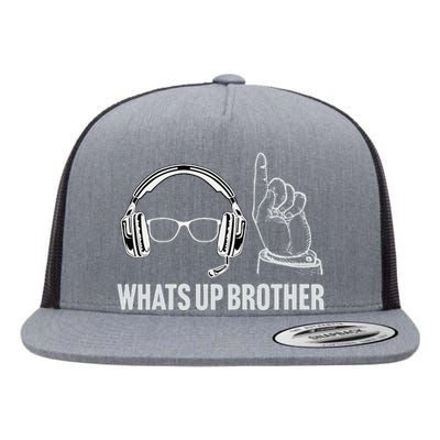 Funny Sketch Streamer Whats Up Brother Flat Bill Trucker Hat