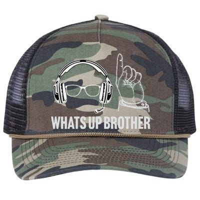 Funny Sketch Streamer Whats Up Brother Retro Rope Trucker Hat Cap