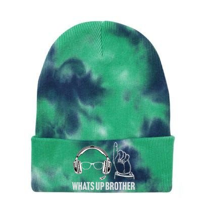 Funny Sketch Streamer Whats Up Brother Tie Dye 12in Knit Beanie