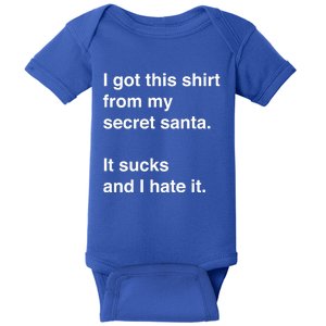 Funny Sarcastic Secret Santa Gift Idea Gift Baby Bodysuit