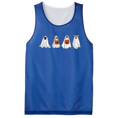 Funny Spooky Season Retro Jackolantern Ghost Dog Halloween Cute Gift Mesh Reversible Basketball Jersey Tank