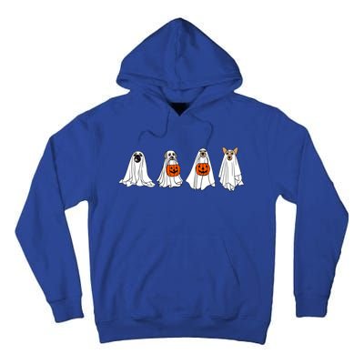 Funny Spooky Season Retro Jackolantern Ghost Dog Halloween Cute Gift Tall Hoodie