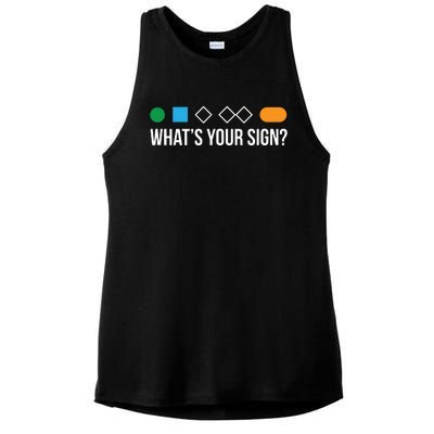 Funny Ski Skier Or Snowboard What's Your Sign Gift Ladies PosiCharge Tri-Blend Wicking Tank