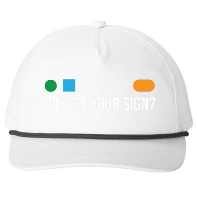 Funny Ski Skier Or Snowboard What's Your Sign Gift Snapback Five-Panel Rope Hat