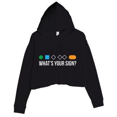 Funny Ski Skier Or Snowboard What's Your Sign Gift Crop Fleece Hoodie