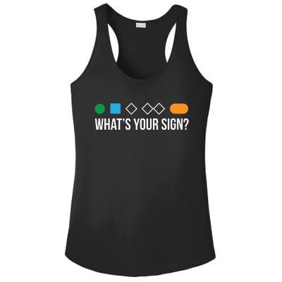 Funny Ski Skier Or Snowboard What's Your Sign Gift Ladies PosiCharge Competitor Racerback Tank