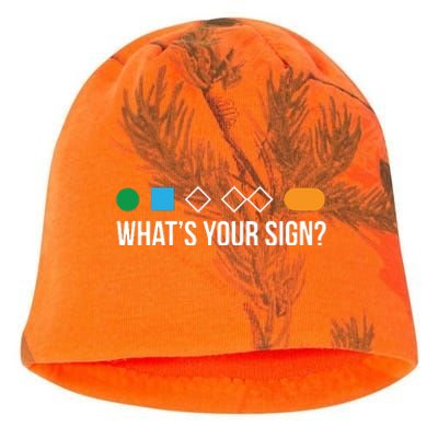 Funny Ski Skier Or Snowboard What's Your Sign Gift Kati - Camo Knit Beanie