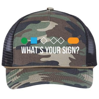 Funny Ski Skier Or Snowboard What's Your Sign Gift Retro Rope Trucker Hat Cap