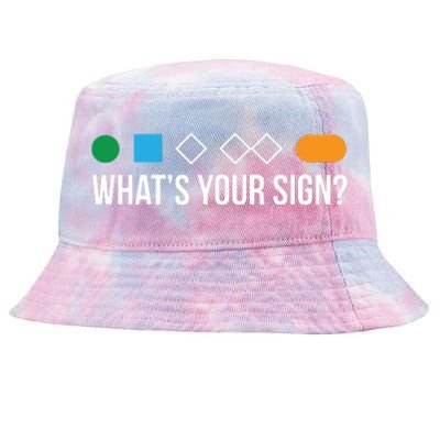 Funny Ski Skier Or Snowboard What's Your Sign Gift Tie-Dyed Bucket Hat