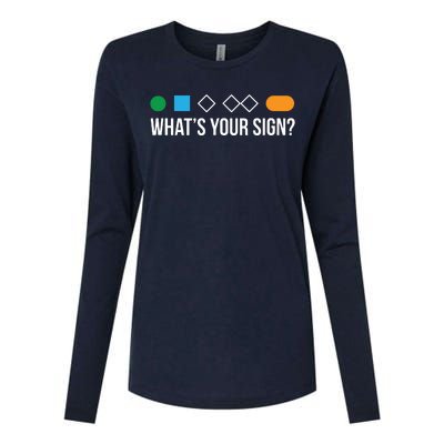 Funny Ski Skier Or Snowboard What's Your Sign Gift Womens Cotton Relaxed Long Sleeve T-Shirt