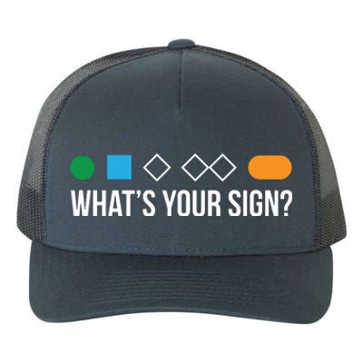 Funny Ski Skier Or Snowboard What's Your Sign Gift Yupoong Adult 5-Panel Trucker Hat