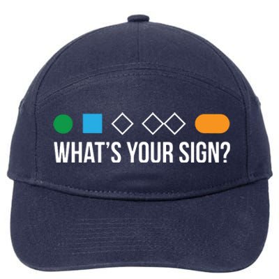 Funny Ski Skier Or Snowboard What's Your Sign Gift 7-Panel Snapback Hat