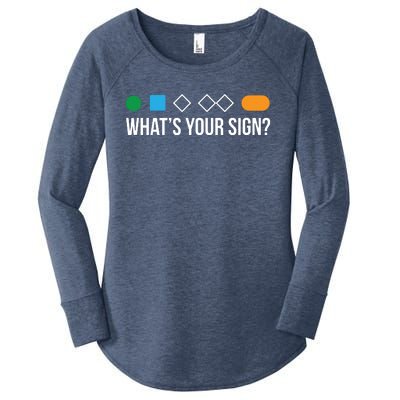 Funny Ski Skier Or Snowboard What's Your Sign Gift Women's Perfect Tri Tunic Long Sleeve Shirt