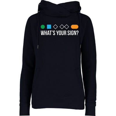 Funny Ski Skier Or Snowboard What's Your Sign Gift Womens Funnel Neck Pullover Hood