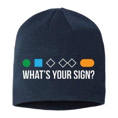 Funny Ski Skier Or Snowboard What's Your Sign Gift Sustainable Beanie