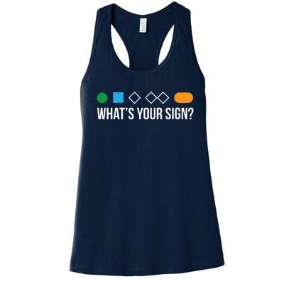 Funny Ski Skier Or Snowboard What's Your Sign Gift Women's Racerback Tank