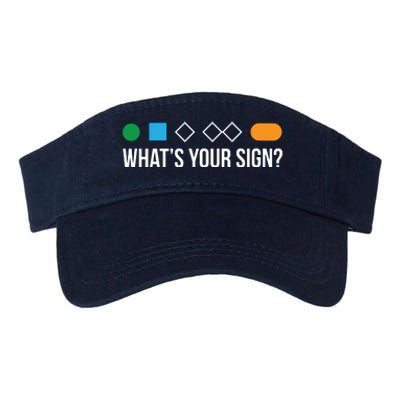 Funny Ski Skier Or Snowboard What's Your Sign Gift Valucap Bio-Washed Visor