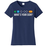 Funny Ski Skier Or Snowboard What's Your Sign Gift Women's T-Shirt