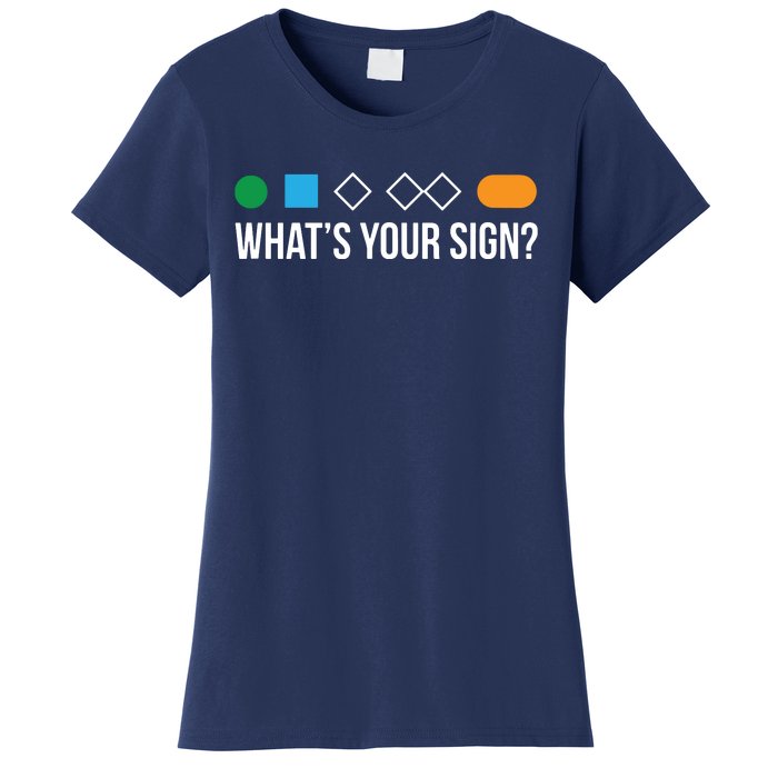 Funny Ski Skier Or Snowboard What's Your Sign Gift Women's T-Shirt