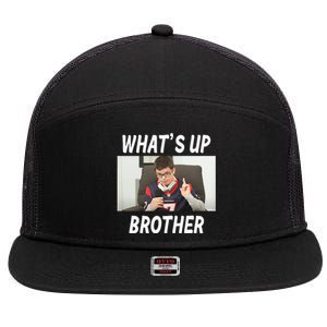 Funny Sketch Streamer Whats Up Brother 7 Panel Mesh Trucker Snapback Hat