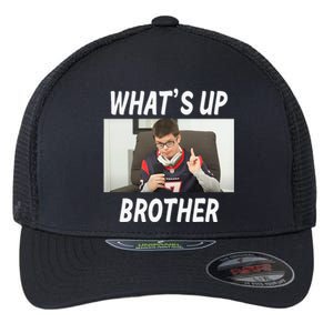 Funny Sketch Streamer Whats Up Brother Flexfit Unipanel Trucker Cap