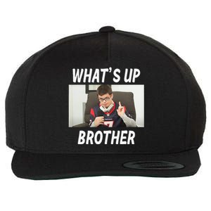 Funny Sketch Streamer Whats Up Brother Wool Snapback Cap