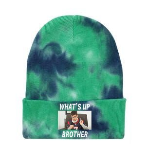 Funny Sketch Streamer Whats Up Brother Tie Dye 12in Knit Beanie