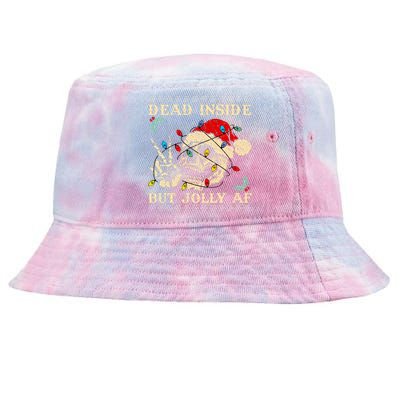 Festive Sarcastic Snarky Skeleton Ugly Christmas Tie-Dyed Bucket Hat