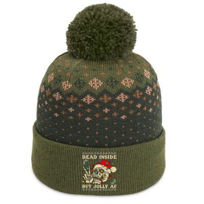 Festive Sarcastic Snarky Skeleton Ugly Christmas The Baniff Cuffed Pom Beanie