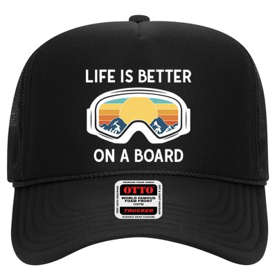 Funny Snowboarding Snowboarder Life Is Better On A Board Gift Trucker Hat