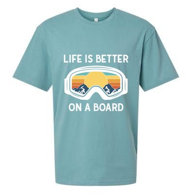 Funny Snowboarding Snowboarder Life Is Better On A Board Gift Sueded Cloud Jersey T-Shirt