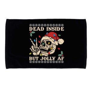 Festive Sarcastic Snarky Skeleton Ugly Christmas Sweater Microfiber Hand Towel