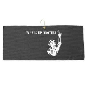 Funny Sketch Streamer Whats Up Brother Large Microfiber Waffle Golf Towel