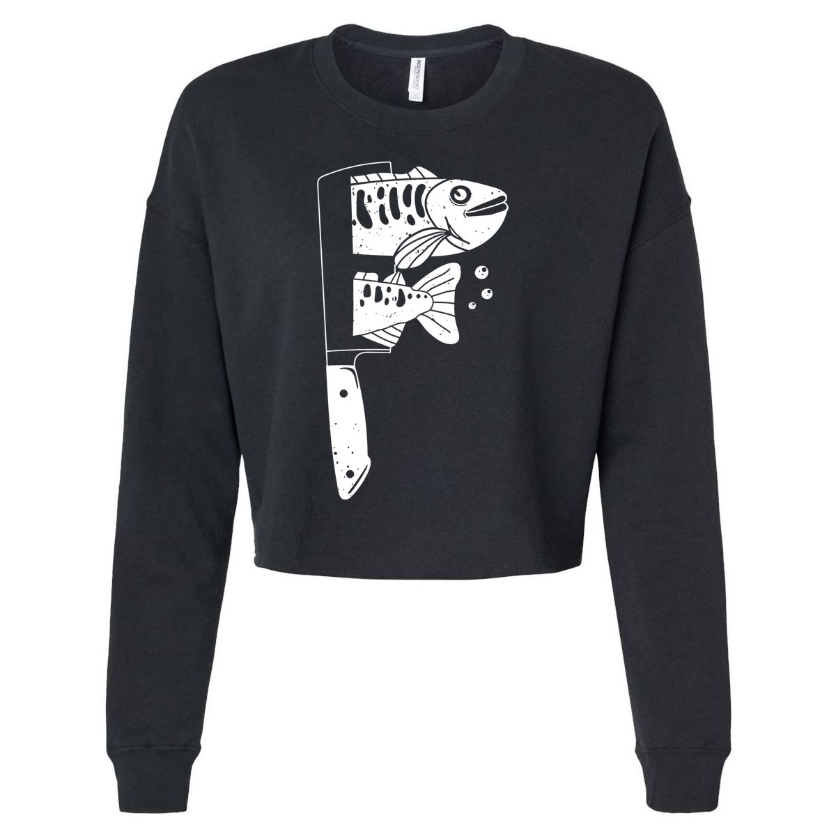 Fresh Sashimi Sushi Knife Anime Inspiration Cropped Pullover Crew