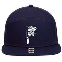 Fresh Sashimi Sushi Knife Anime Inspiration 7 Panel Mesh Trucker Snapback Hat