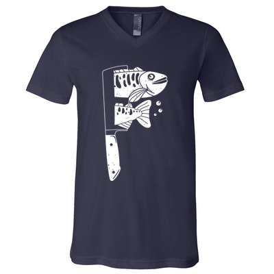 Fresh Sashimi Sushi Knife Anime Inspiration V-Neck T-Shirt