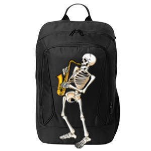 Funny Skeleton Saxophone Gift Cute Halloween Costume City Backpack