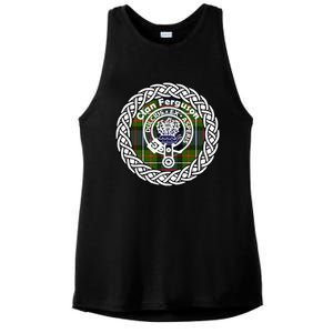 Ferguson Surname Scottish Clan Tartan Crest Badge Ladies PosiCharge Tri-Blend Wicking Tank