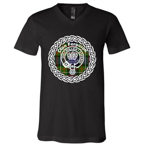 Ferguson Surname Scottish Clan Tartan Crest Badge V-Neck T-Shirt