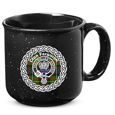Ferguson Surname Scottish Clan Tartan Crest Badge 15oz Campfire Ceramic Mug