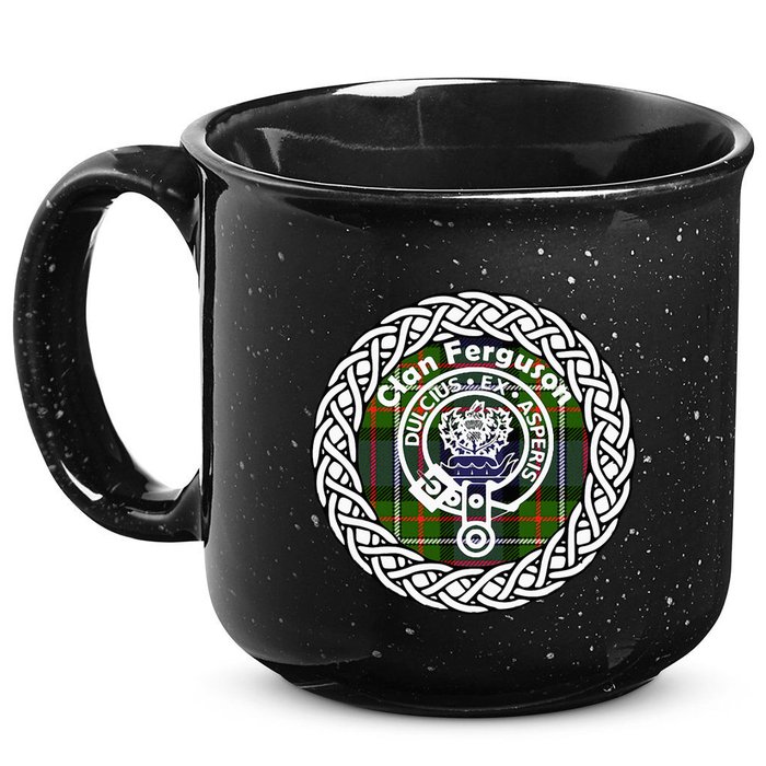 Ferguson Surname Scottish Clan Tartan Crest Badge 15oz Campfire Ceramic Mug