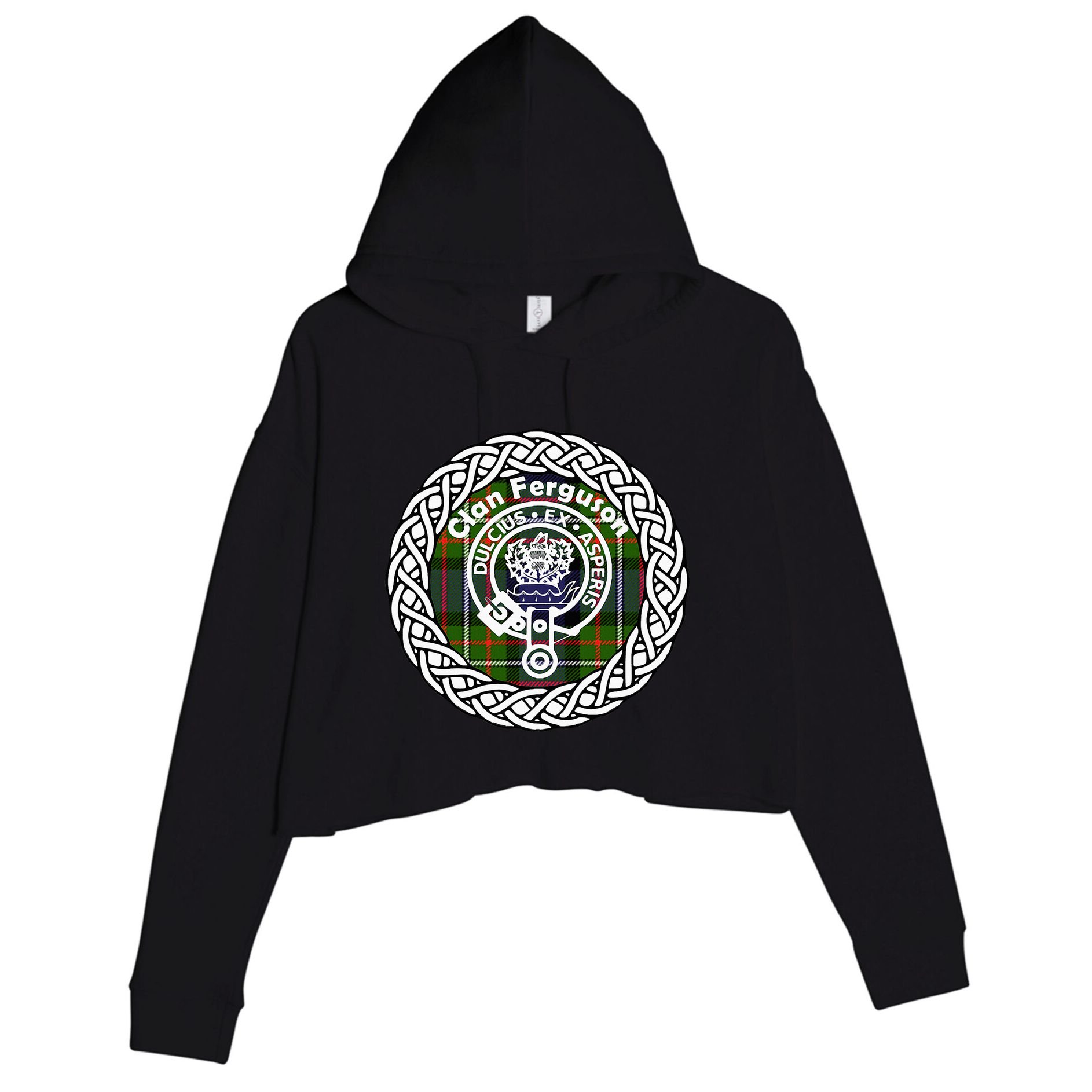 Ferguson Surname Scottish Clan Tartan Crest Badge Crop Fleece Hoodie