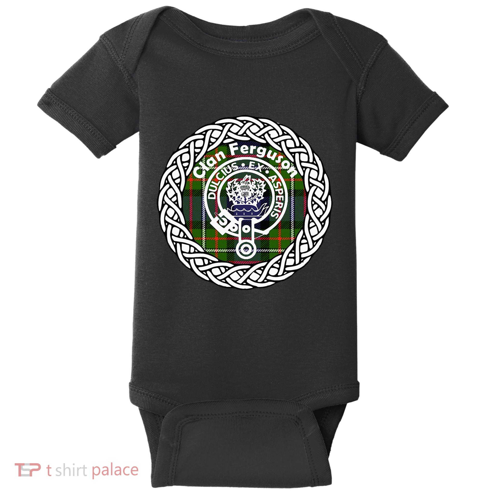 Ferguson Surname Scottish Clan Tartan Crest Badge Baby Bodysuit