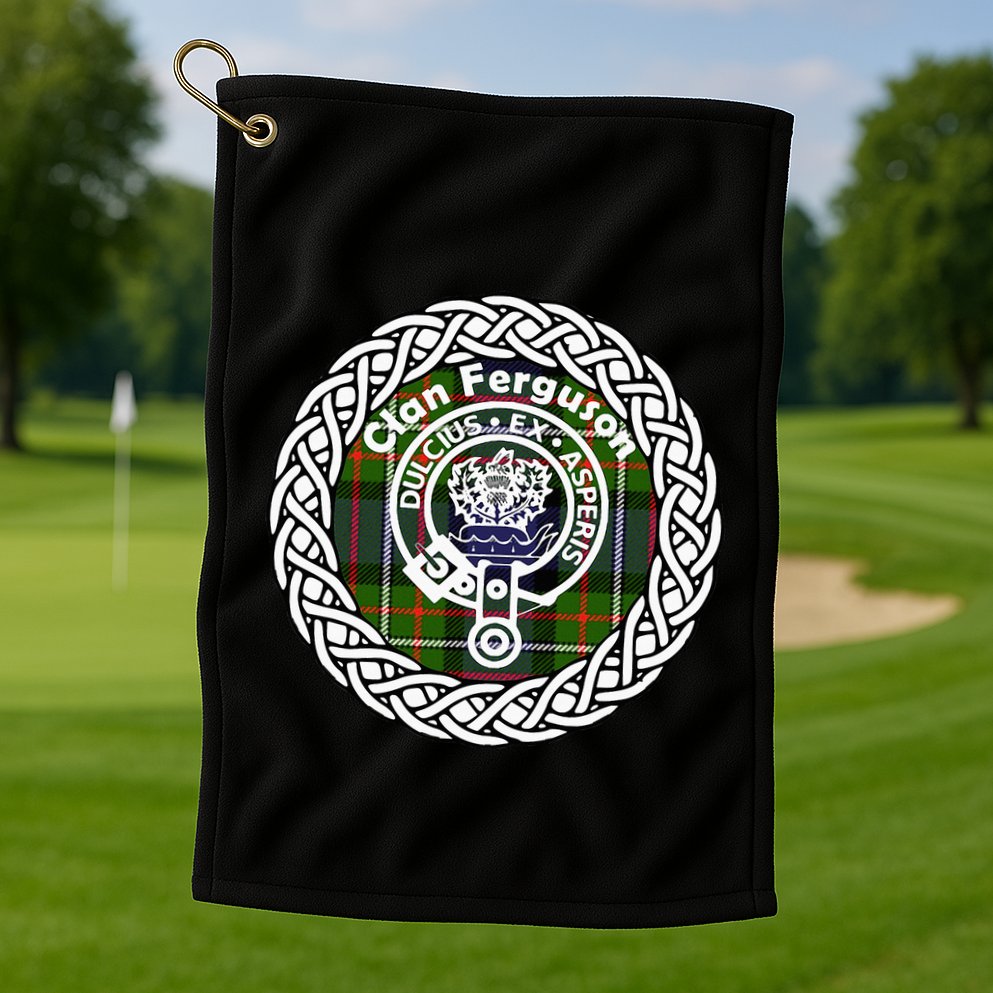 Ferguson Surname Scottish Clan Tartan Crest Badge Golf Towel